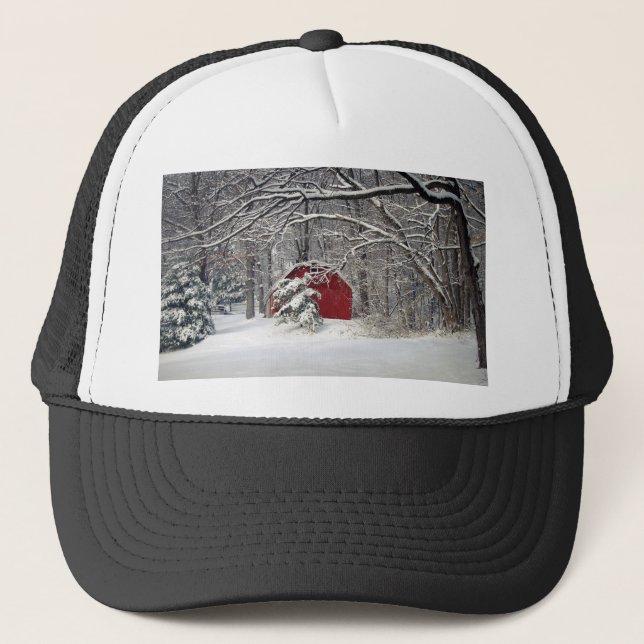 Red Barn in the Snow 2011 Trucker Hat (Front)