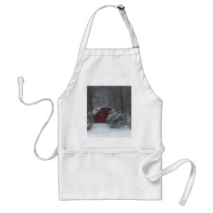 Red Barn in the Snow Standard Apron