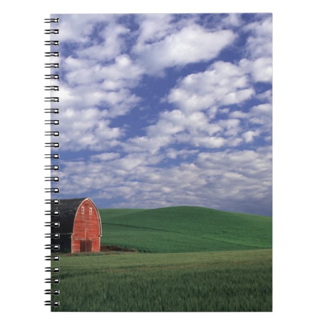 Red barn in wheat & barley field in Whitman Notebook (Front)