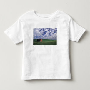 Red barn in wheat & barley field in Whitman Toddler T-Shirt