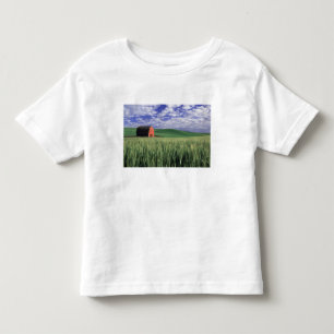 Red barn in wheat & barley field in Whitman Toddler T-Shirt