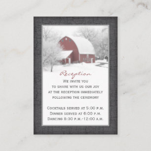 Red Barn in Winter Reception Enclosure Card 2