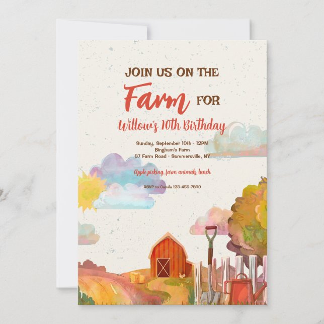 Red Barn Invitation (Front)