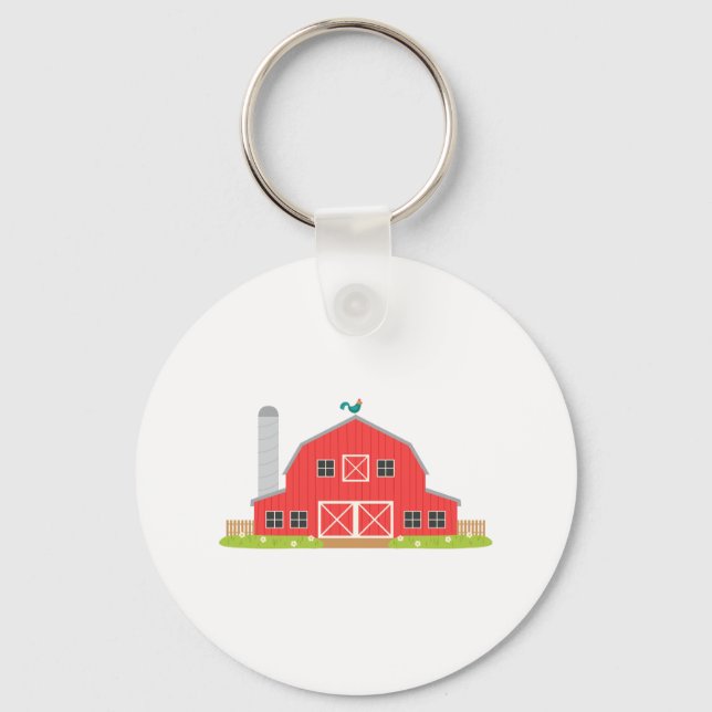 Red Barn Key Ring (Front)