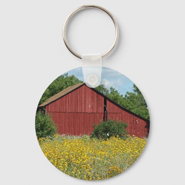Red Barn Key Ring (Front)