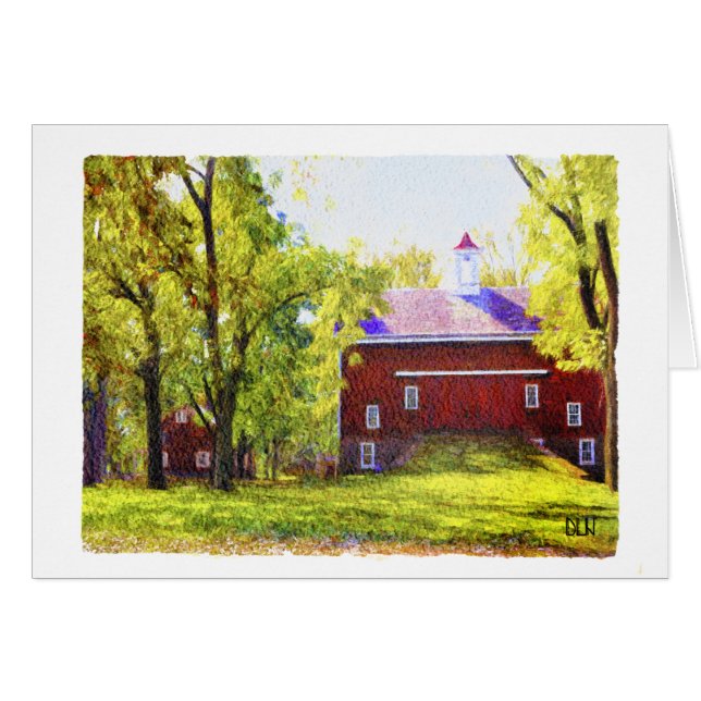 Red Barn/Landscape/Watercolor Look (Front Horizontal)