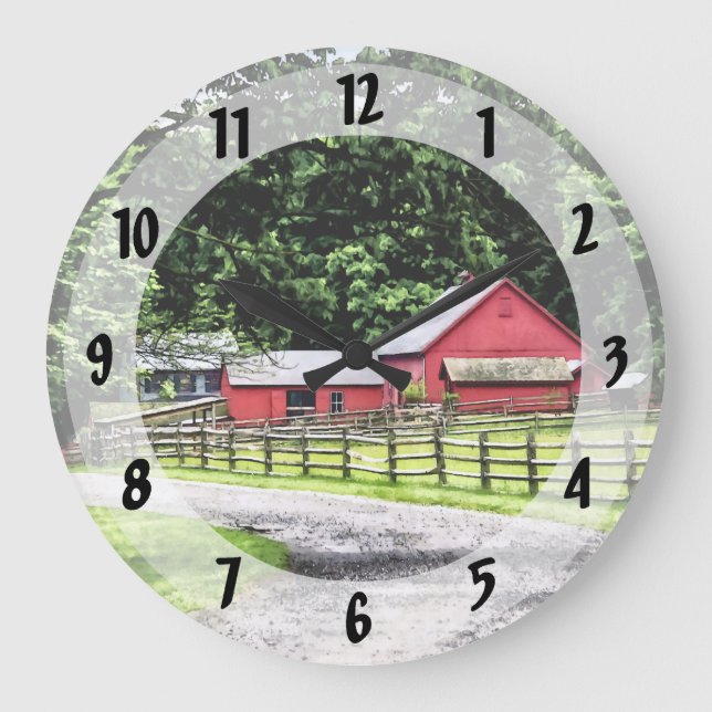 Red Barn Large Clock (Front)