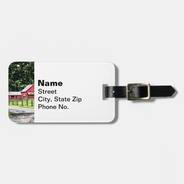 Red Barn Luggage Tag (Front Horizontal)