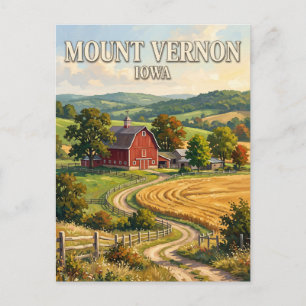 Red Barn near Mount Vernon Iowa Postcard