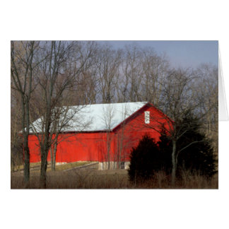 Red Barn On A Sunny Sunday Morning