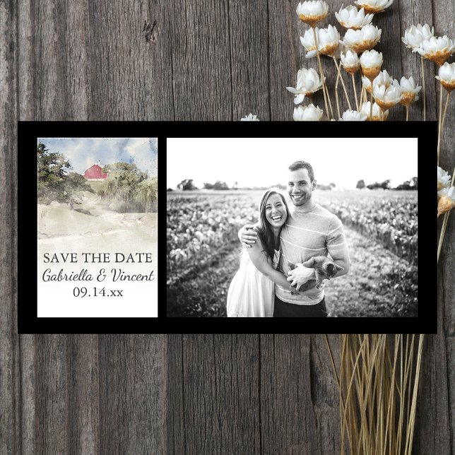 Red Barn on Hill Farm Wedding Save the Date (Creator Uploaded)
