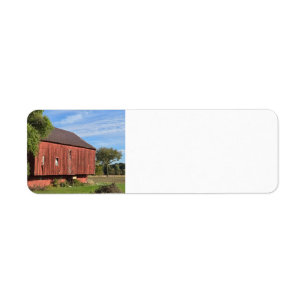 Red Barn Return Address Label