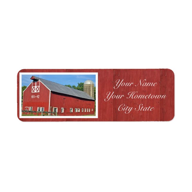 Red Barn Return Address Label (Front)