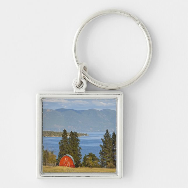 Red barn sits along scenic Flathead Lake near Key Ring (Front)