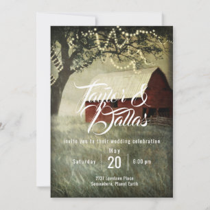 Red Barn Valley, Rustic Farm Design Invitation