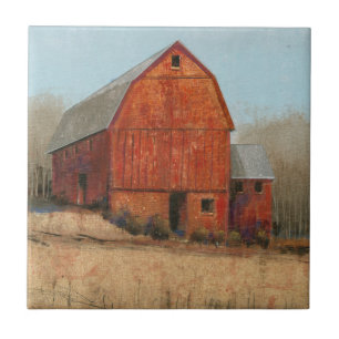 Red Barn View Ceramic Tile