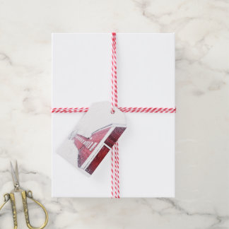 Red Barn White Snow Gift Tag