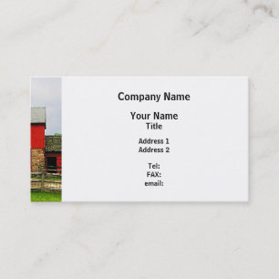 Red Barn with Fence Business Card