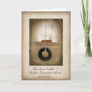 Red Barn with Tire Swing Sympathy  Card