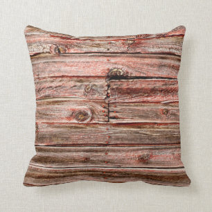 red barn wood pillow