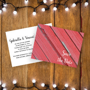 Red Barn Wood Ranch Wedding Save the Date Announcement Postcard