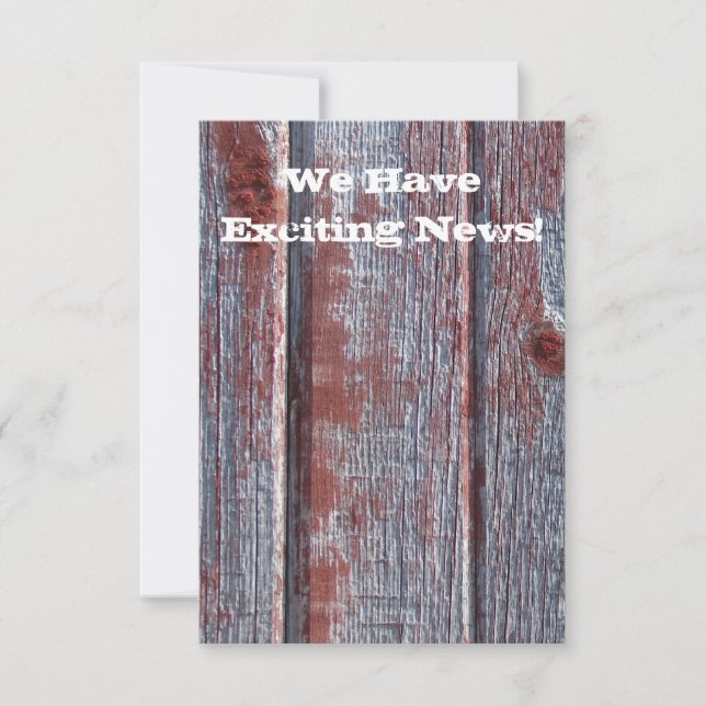 Red Barn Wood Rustic Save The Date (Front)