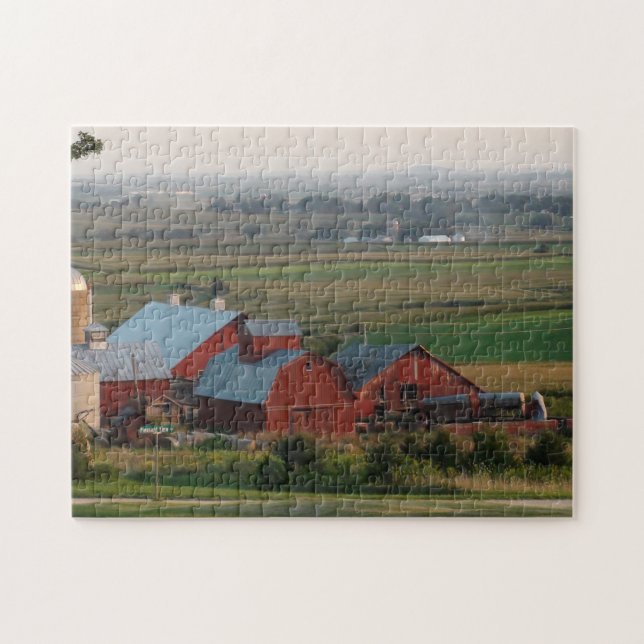 Red Barns Landscape View in the Midwest Jigsaw Puzzle (Horizontal)
