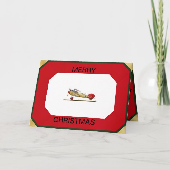 Red Baron Aeroplane on a Christmas Card (Front)