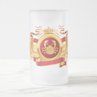 Red Baron “Zodiac Cancer” 16 oz Frosted Glass Mug