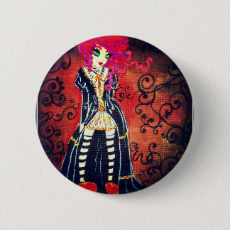 red baroque 6 cm round badge