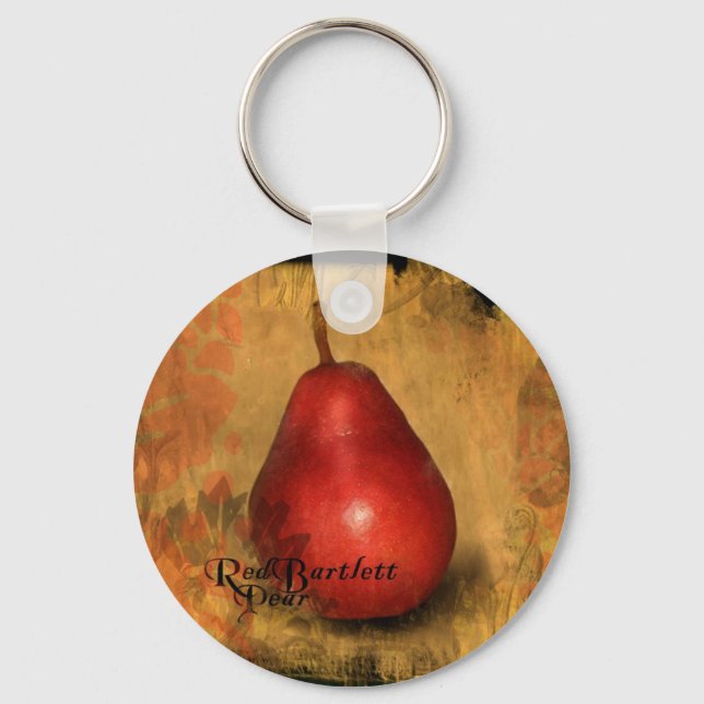 Red Bartlett Pear Key Ring (Front)