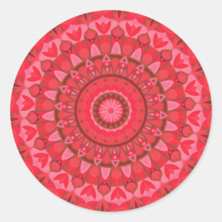 Red Base Mandala Classic Round Sticker