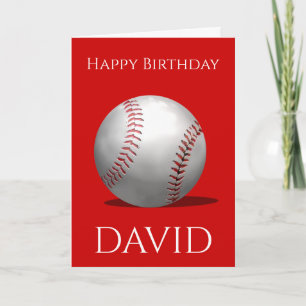 Red Baseball Birthday Kids Sports Card