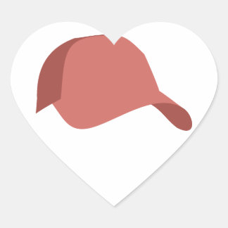 Red baseball cap heart sticker