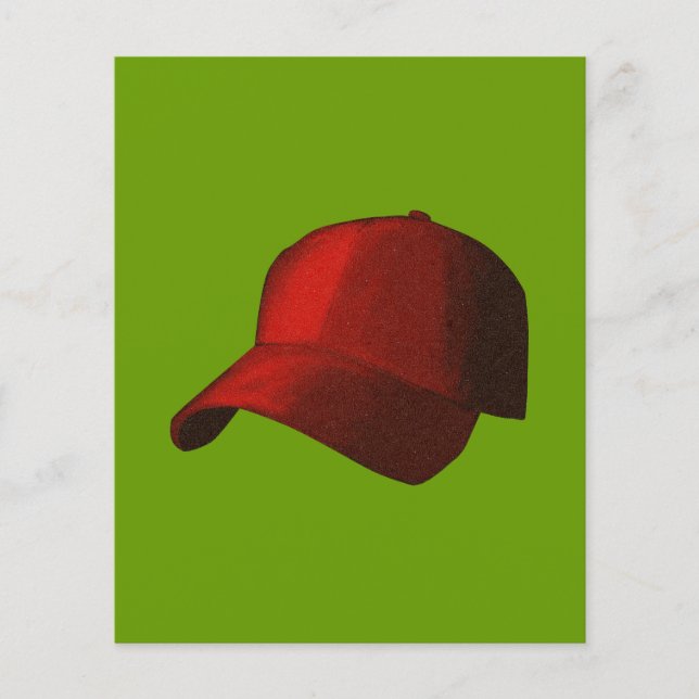 RED BASEBALL HAT CAP GRAPHIC FLYER (Front)
