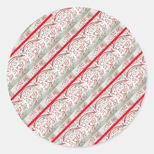 Red Basket with Handle Christmas Classic Round Sticker