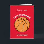Red Basketball Sport 12th Birthday Card<br><div class="desc">A red personalised basketball 12th birthday card for son, grandson, godson, etc. You will be able to easily personalise the front with his name. The inside reads a birthday message, which you can easily edit as well. You can personalise the back of this basketball birthday card with the year. This...</div>
