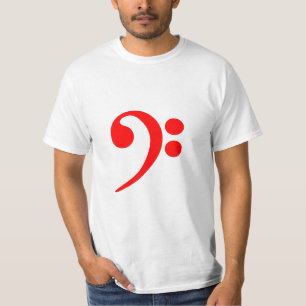 Red Bass Clef T Shirt Ready for You to Customise