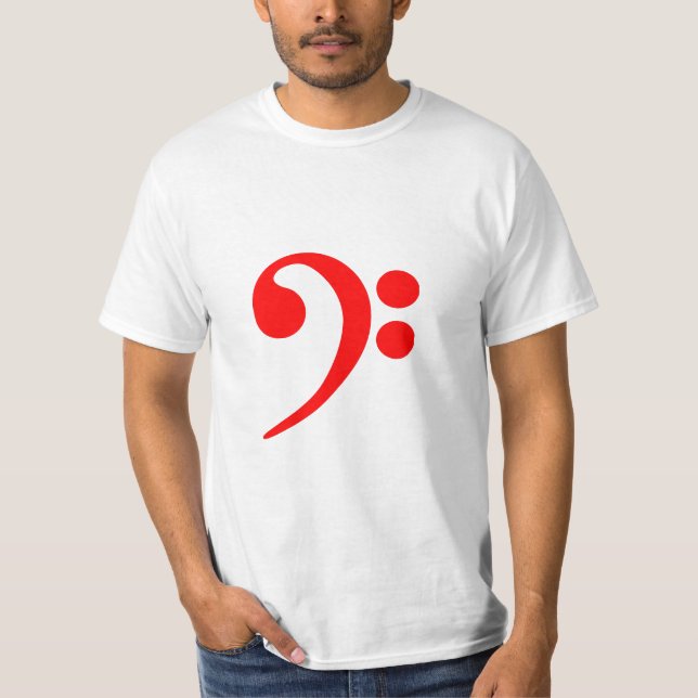 Red Bass Clef T Shirt Ready for You to Customise (Front)