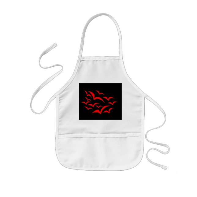 Red Bat Cloud Kids Cooking Apron (Front)