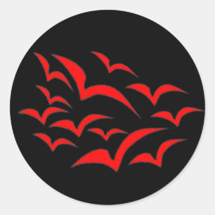Red Bat Cloud Sticker