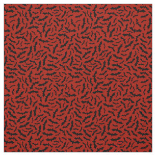 Red Bat Happy Halloween Modern Fabric