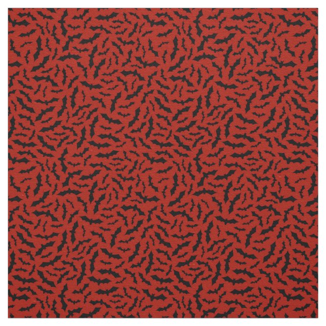 Red Bat Happy Halloween Modern Fabric (Swatch)