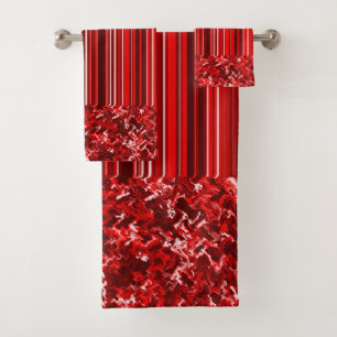 Red Bath Towel Set