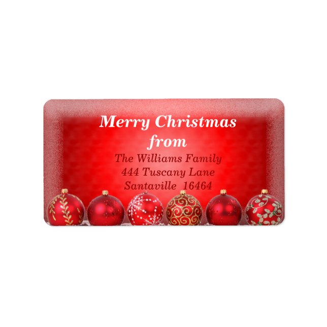 Red Bauble 2 Address Label (Front)