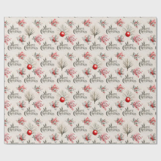 Red Bauble Serene Christmas Wrapping Paper
