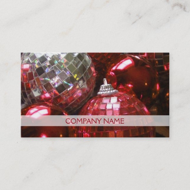 Red Baubles business card front text (Front)