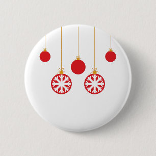 Red Baubles Button Badge