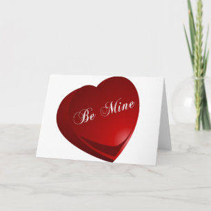 Red Be Mine Heart Holiday Card