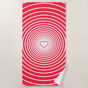 Red Beach Towel with Heart